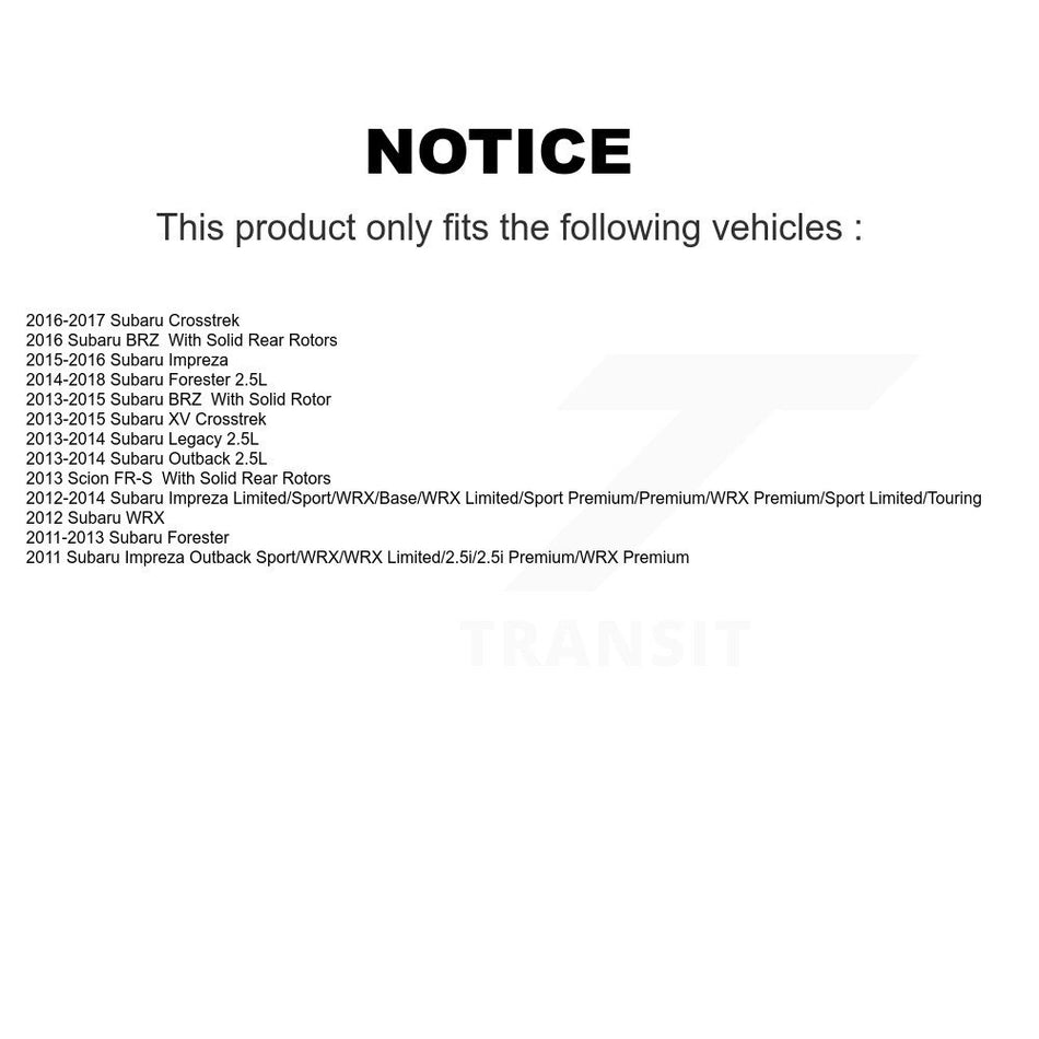 Front Rear Semi-Metallic Brake Pads Kit For Subaru Forester Impreza Outback XV Crosstrek Legacy Scion FR-S BRZ WRX KPF-100216