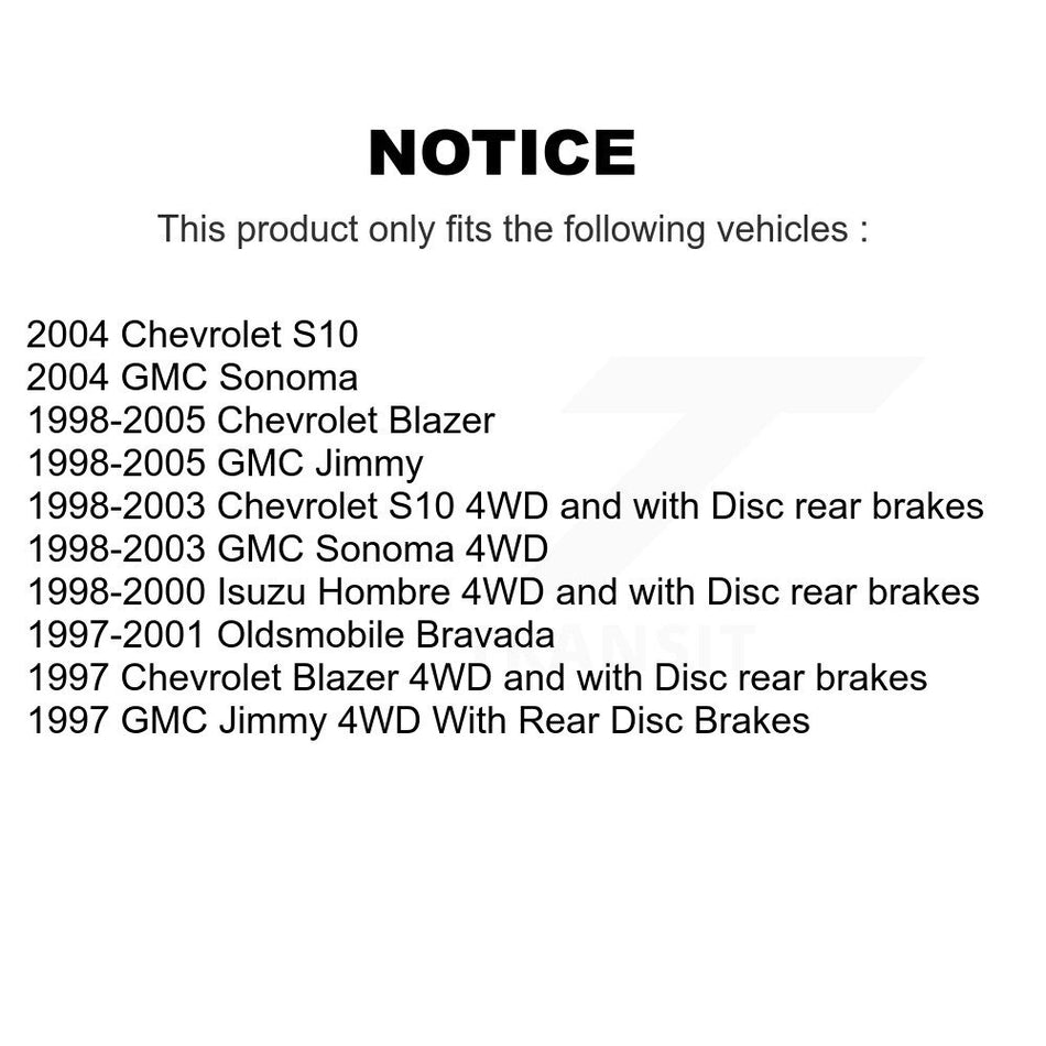 Front Rear Semi-Metallic Brake Pads Kit For Chevrolet S10 Blazer GMC Sonoma Jimmy Oldsmobile Bravada Isuzu Hombre KPF-100340