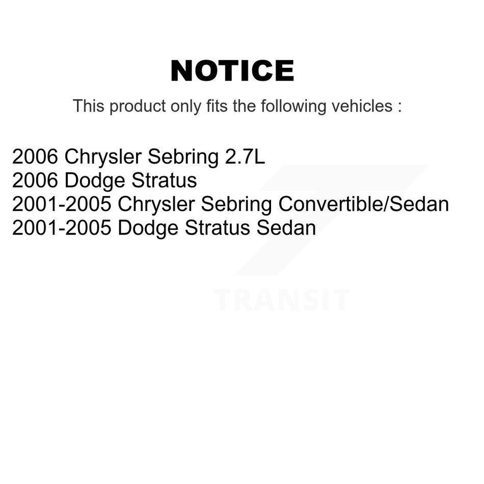 Front Rear Semi-Metallic Brake Pads Kit For Chrysler Sebring Dodge Stratus KPF-100402