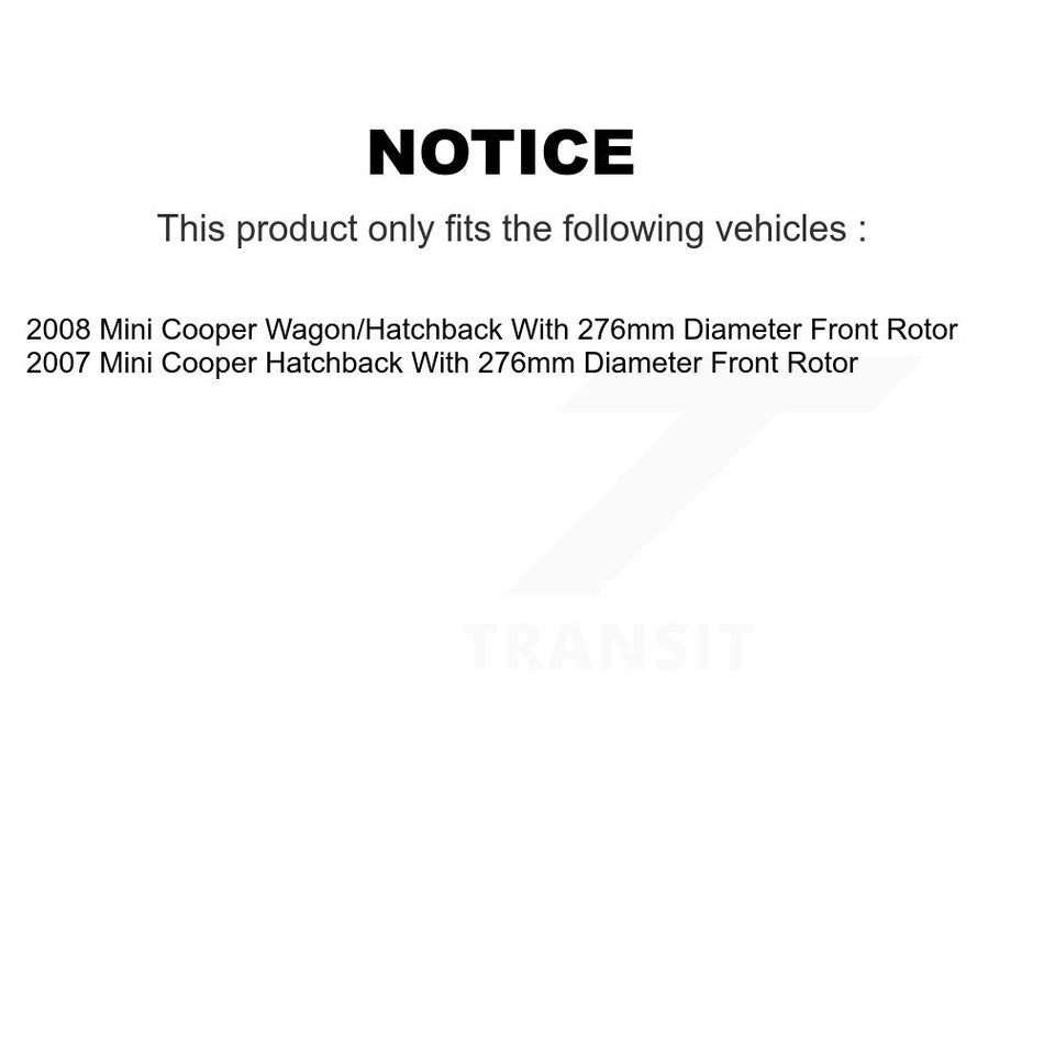 Front Rear Semi-Metallic Brake Pads Kit For Mini Cooper With 276mm Diameter Rotor KPF-100440