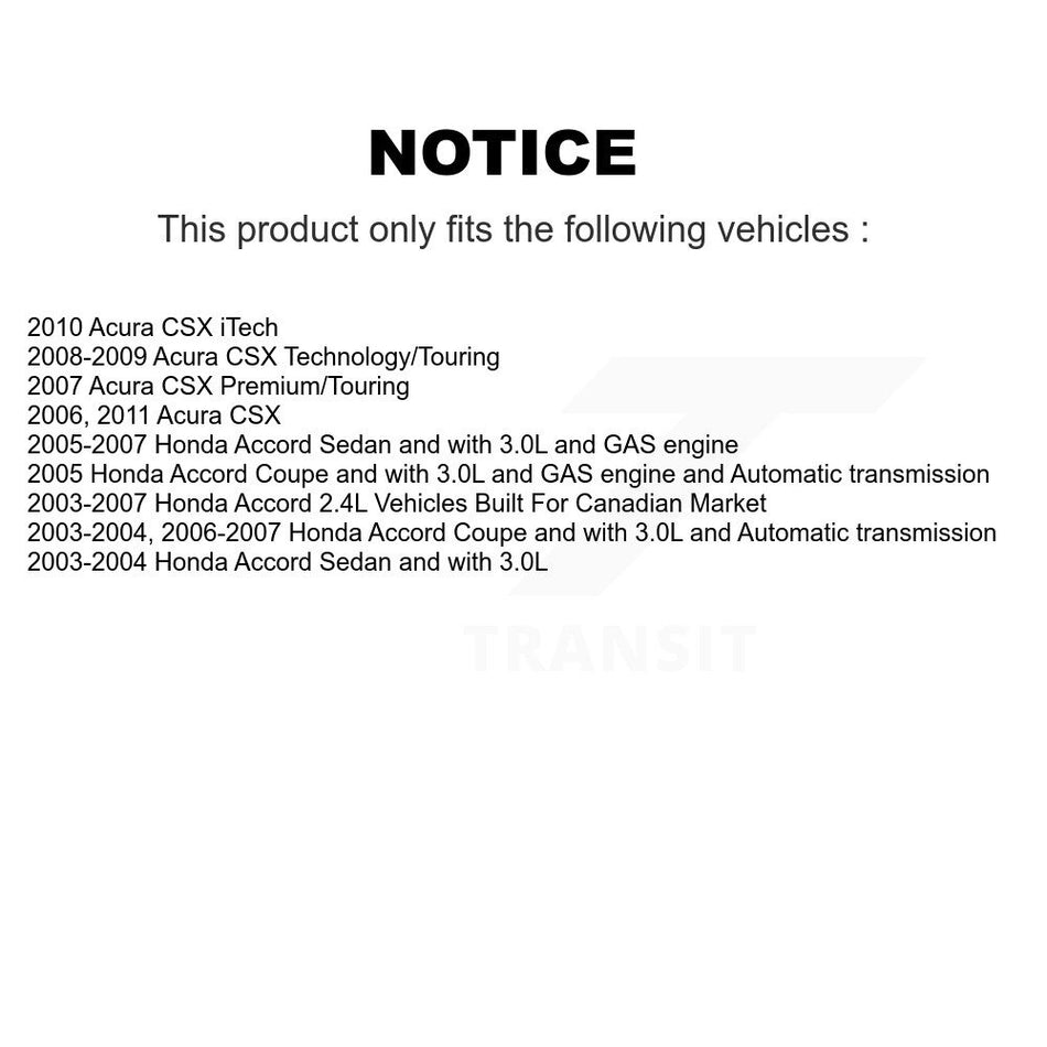 Front Rear Semi-Metallic Brake Pads Kit For Honda Accord Acura CSX KPF-100449