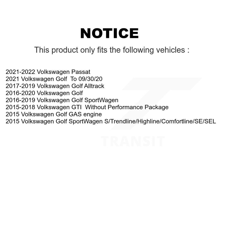 Front Rear Semi-Metallic Brake Pads Kit For Volkswagen GTI Golf SportWagen Alltrack Passat KPF-100480