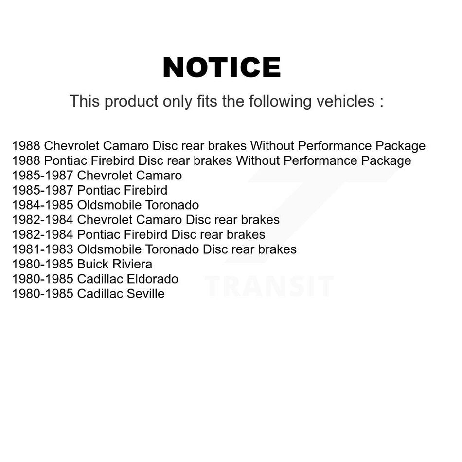 Front Rear Semi-Metallic Brake Pads Kit For Chevrolet Camaro Pontiac Firebird Cadillac Eldorado Buick Riviera Seville Oldsmobile Toronado KPF-100570