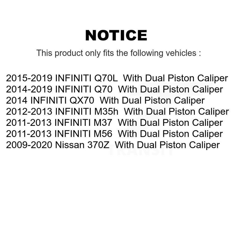 Front Rear Semi-Metallic Brake Pads Kit For Nissan 370Z INFINITI M37 QX70 Q70 Q70L M56 KPF-100583