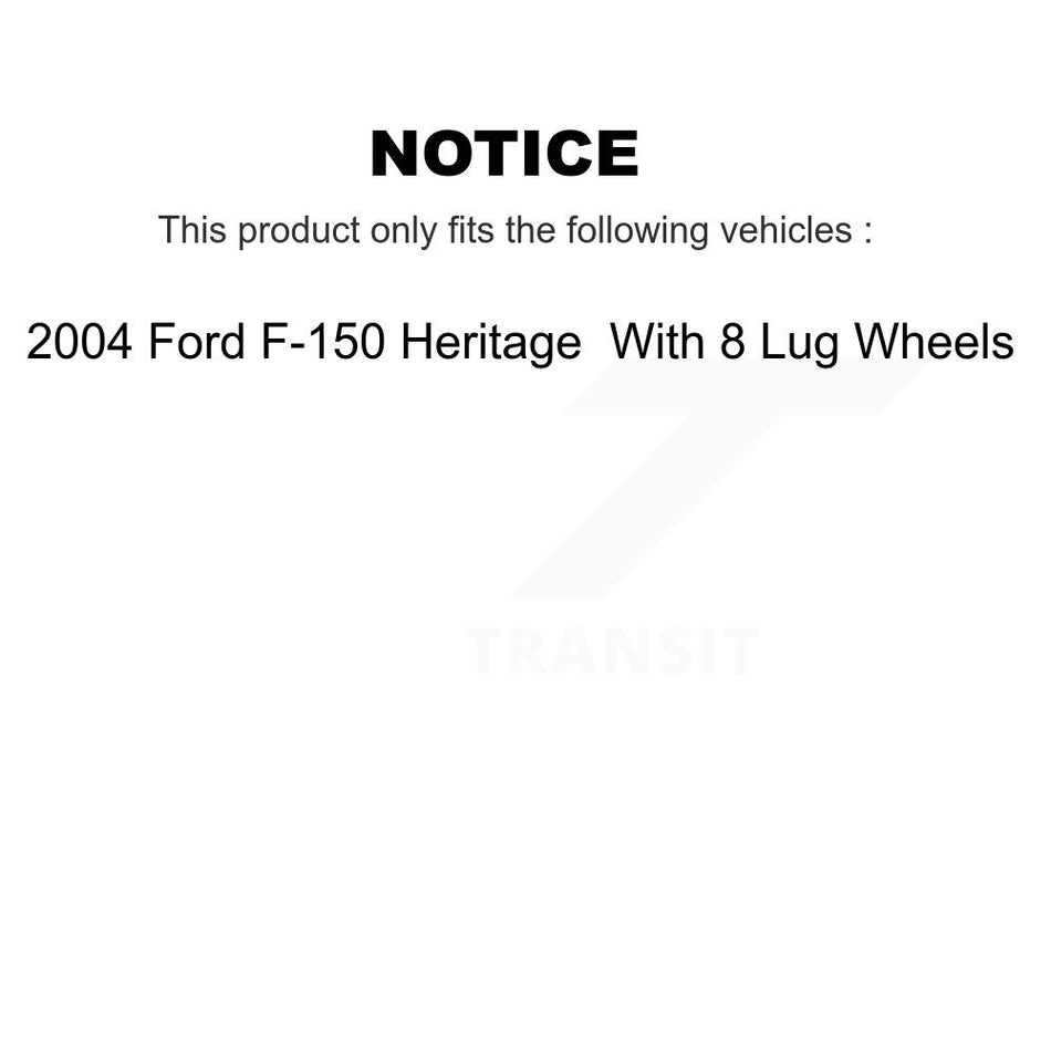 Front Rear Semi-Metallic Brake Pads Kit For 2004 Ford F-150 Heritage With 8 Lug Wheels KPF-100670