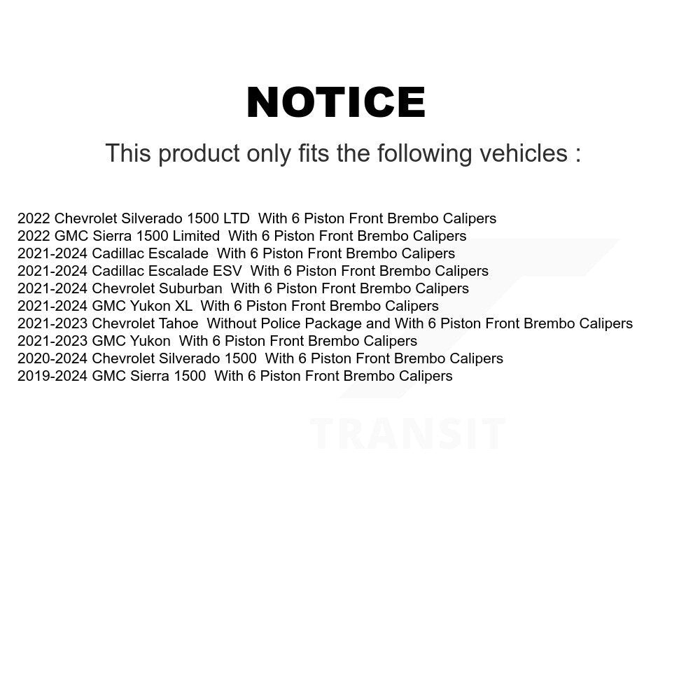 Front Rear Semi-Metallic Brake Pads Kit For GMC Chevrolet Sierra 1500 Silverado Yukon XL KPF-100743
