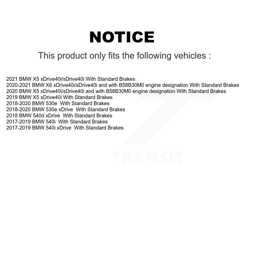 Front Rear Semi-Metallic Brake Pads Kit For BMW X5 540i xDrive X6 KPF-100788