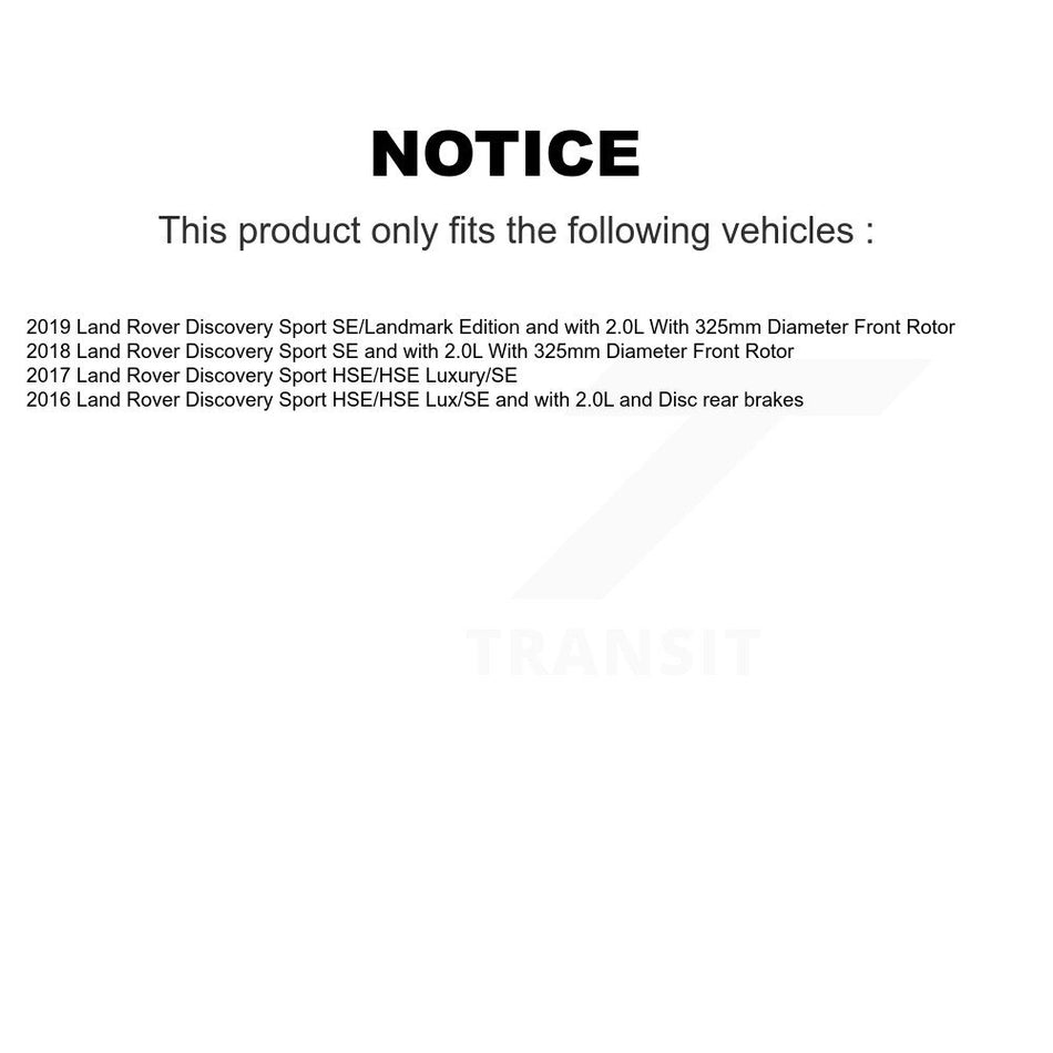 Front Rear Semi-Metallic Disc Brake Pads & Wear Sensor Kit For Land Rover Discovery Sport KPW-100001
