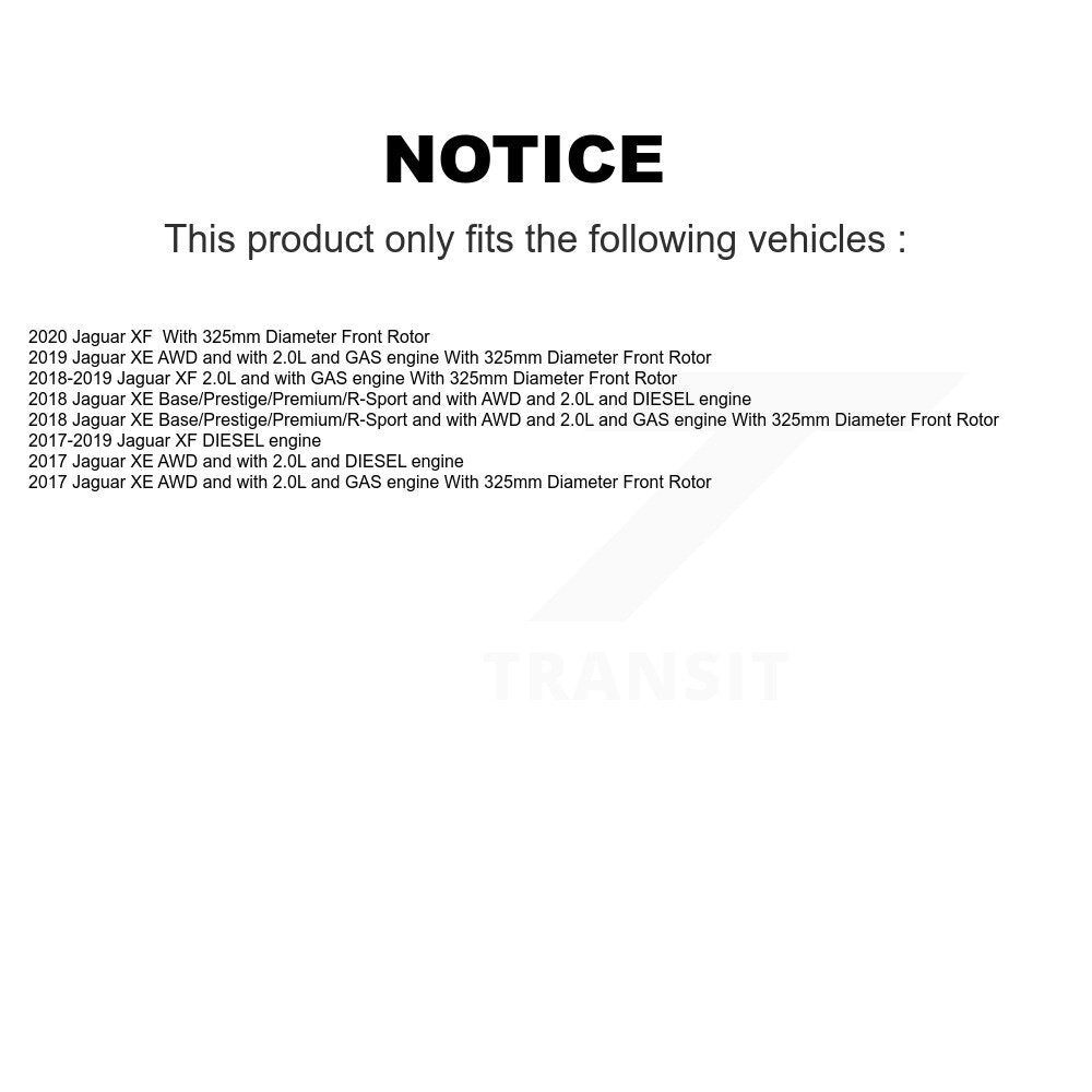 Front Rear Semi-Metallic Disc Brake Pads And Wear Sensors Kit For Jaguar XE XF KPW-100006