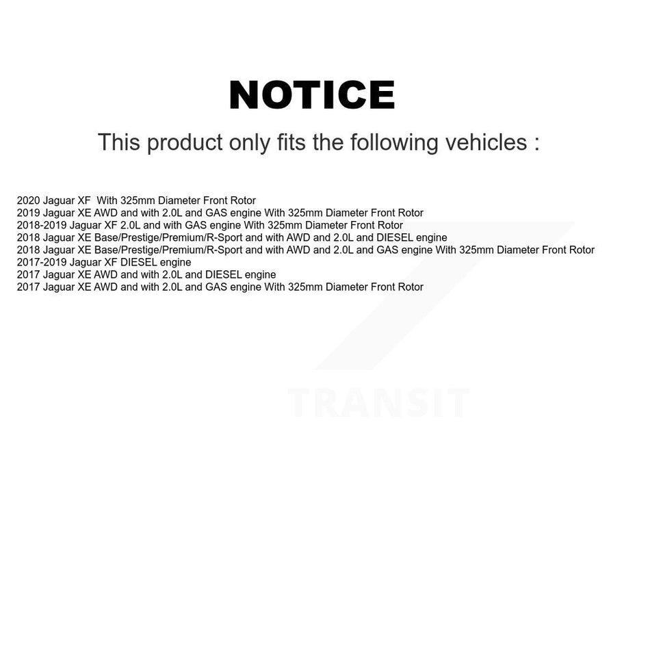 Front Rear Semi-Metallic Disc Brake Pads And Wear Sensors Kit For Jaguar XE XF KPW-100006