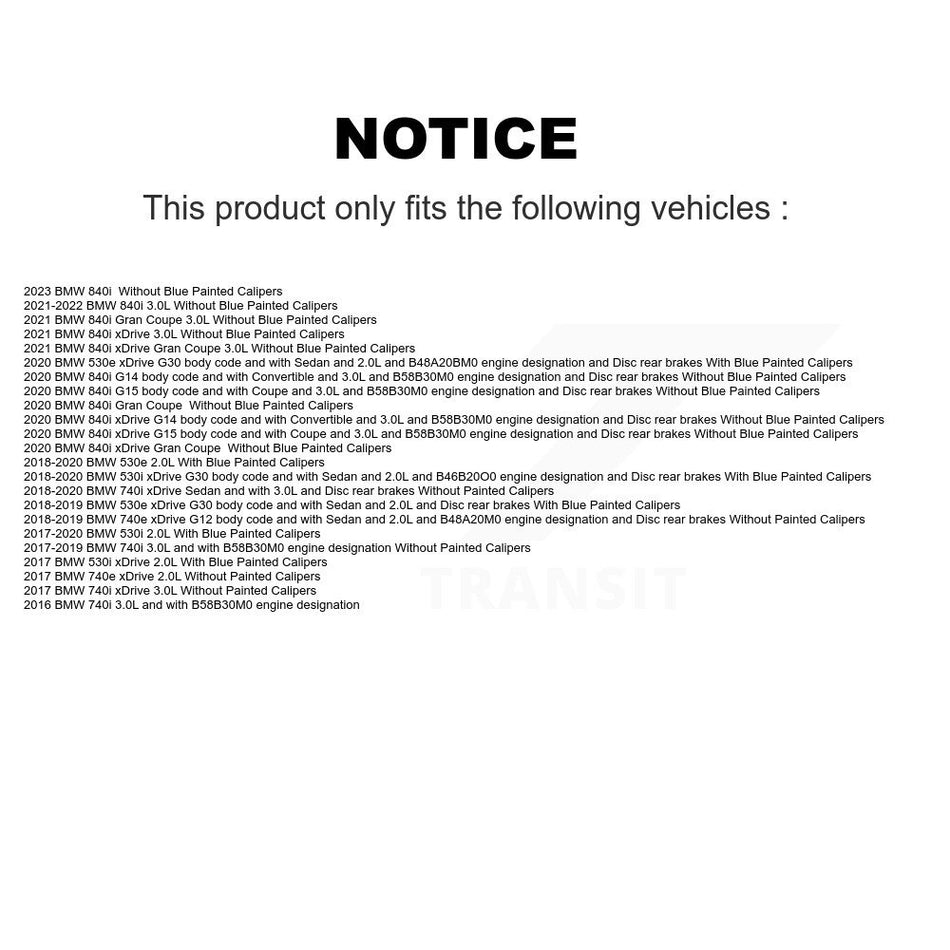 Front Rear Semi-Metallic Brake Pad And Wear Sensor Kit For BMW 530i xDrive 540i 750i 740e KPW-100053