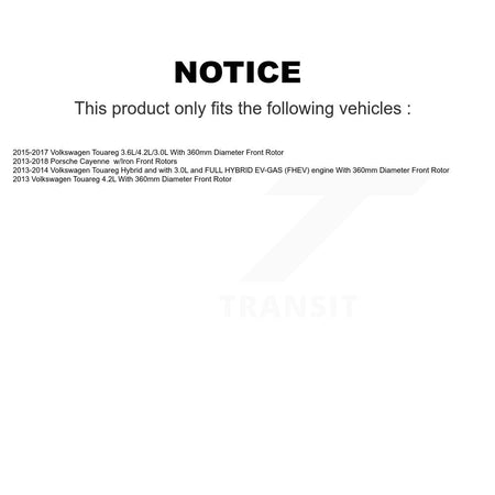 Front Rear Semi-Metallic Disc Brake Pads Wear Sensor Kit For Porsche Cayenne with Harness KPW-100116