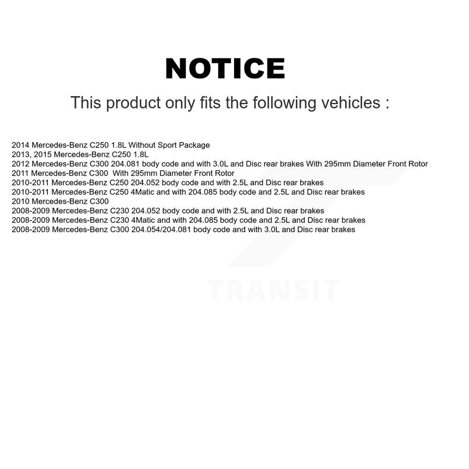 Front Rear Semi-Metallic Disc Brake Pads Wear Sensor Kit For Mercedes-Benz C300 C250 C230 KPW-100180