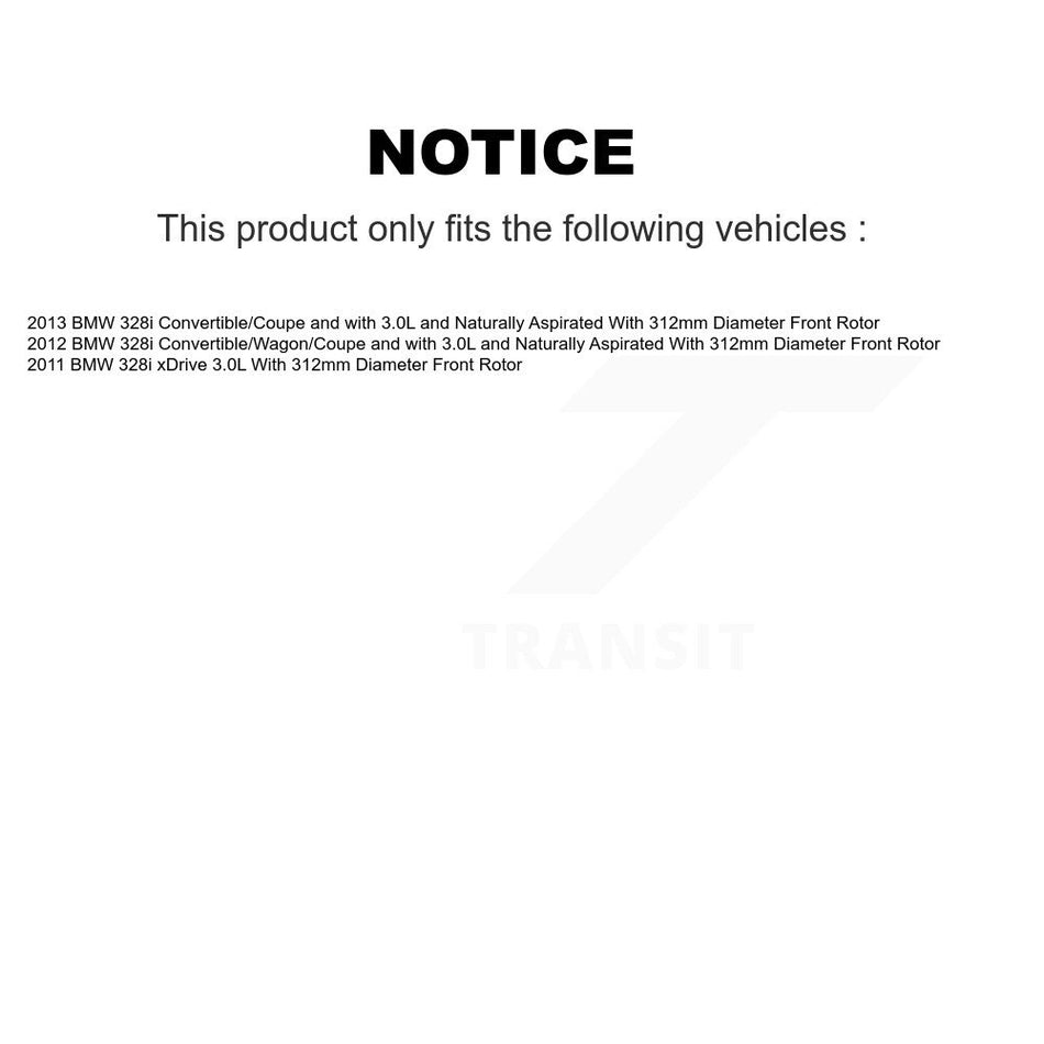 Front Rear Semi-Metallic Disc Brake Pads And Extra Wear Sensors Kit For BMW 328i xDrive KPW-100196