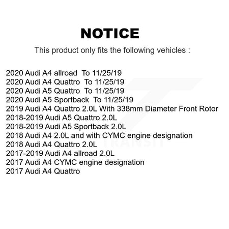 Front Rear Semi-Metallic Disc Brake Pads Wear Sensor Kit For Audi A4 Quattro A5 Sportback KPW-100213