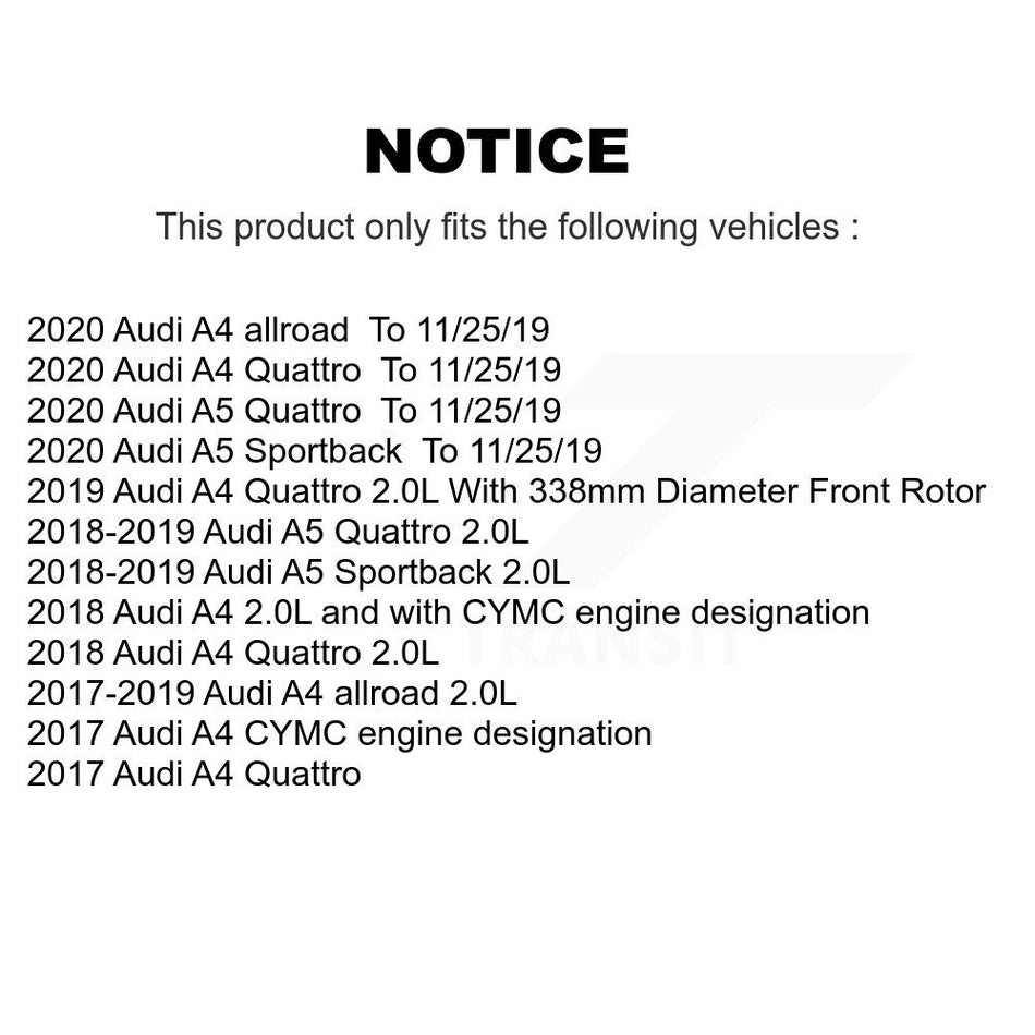Front Rear Semi-Metallic Disc Brake Pads Wear Sensor Kit For Audi A4 Quattro A5 Sportback KPW-100213