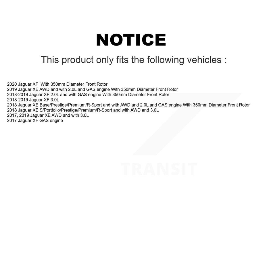 Front Rear Semi-Metallic Disc Brake Pads And Wear Sensors Kit For Jaguar XE XF KPW-100256