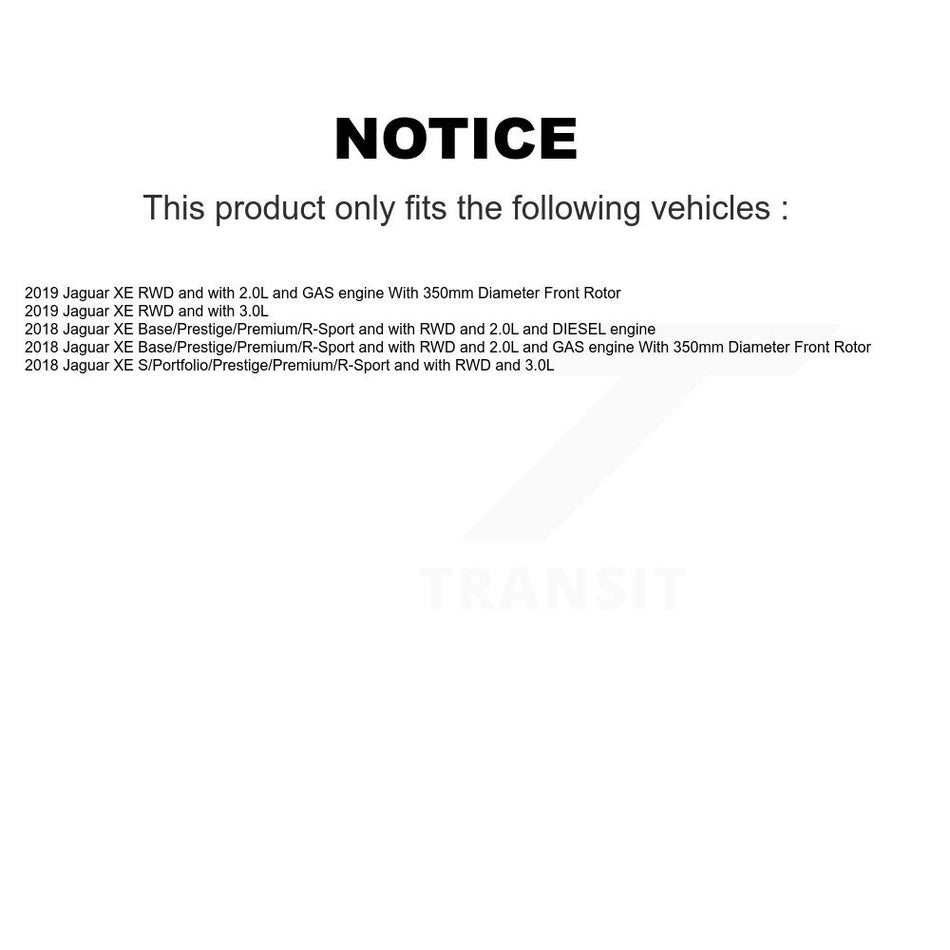 Front Rear Semi-Metallic Disc Brake Pads And Wear Sensors Kit For Jaguar XE KPW-100257
