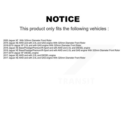 Front Rear Semi-Metallic Disc Brake Pads And Wear Sensors Kit For Jaguar XE XF KPW-100258