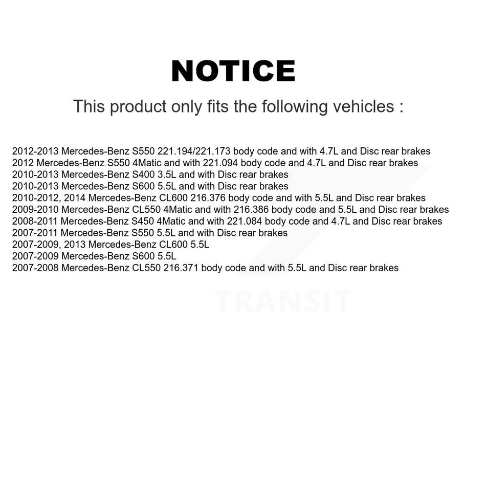 Front Rear Semi-Metallic Brake Pad Wear Sensor Kit For Mercedes-Benz S550 S450 CL550 S400 KPW-100351