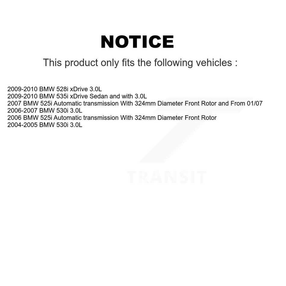 Front Rear Semi-Metallic Brake Pads & Extra Wear Sensor Kit For BMW 530i 528i xDrive 525i KPW-100415