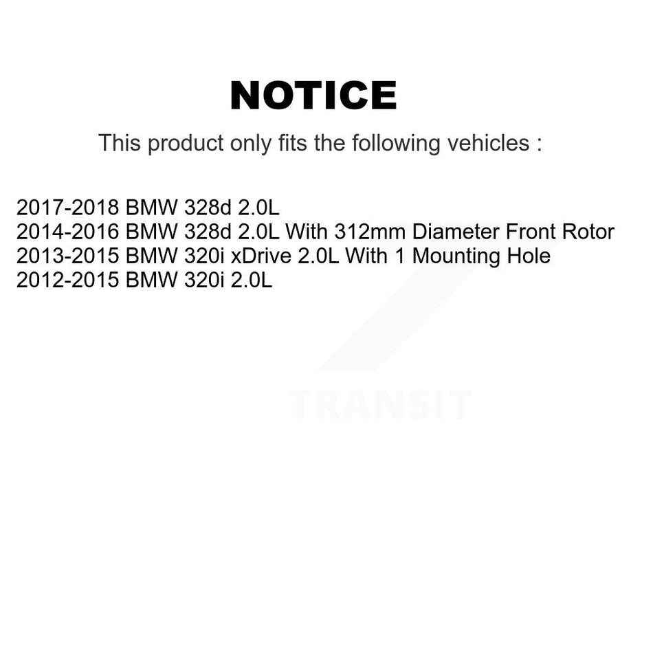 Front Rear Semi-Metallic Brake Pads & Wear Sensor Kit (5Pc) For BMW 320i xDrive 328d 2.0L KPW-100482