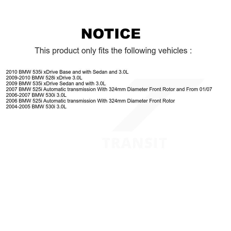 Front Rear Semi-Metallic Brake Pad & Extra Wear Sensor Kit (5Pc) For BMW 530i 528i xDrive KPW-100490