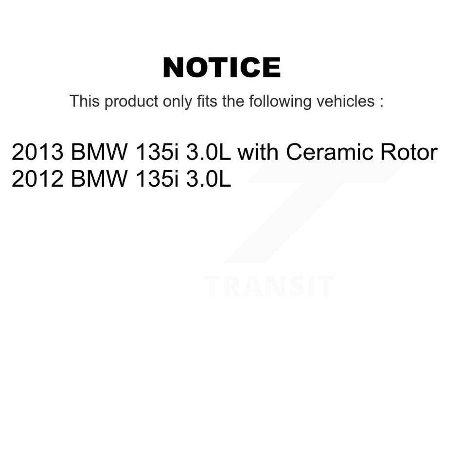 Front Rear Semi-Metallic Disc Brake Pads And Wear Sensors Kit (7Pc) For BMW 135i 3.0L KPW-100503
