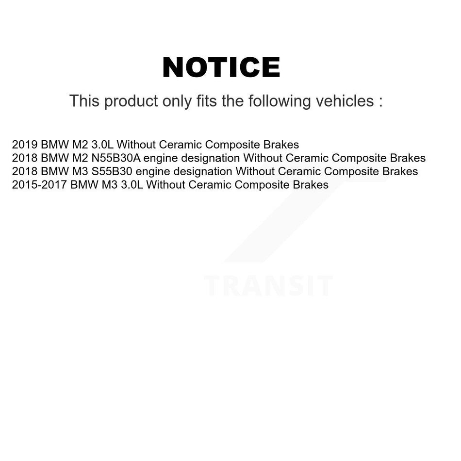 Front Rear Semi-Metallic Disc Brake Pads And Wear Sensors Kit (7Pc) For BMW M3 M2 KPW-100517