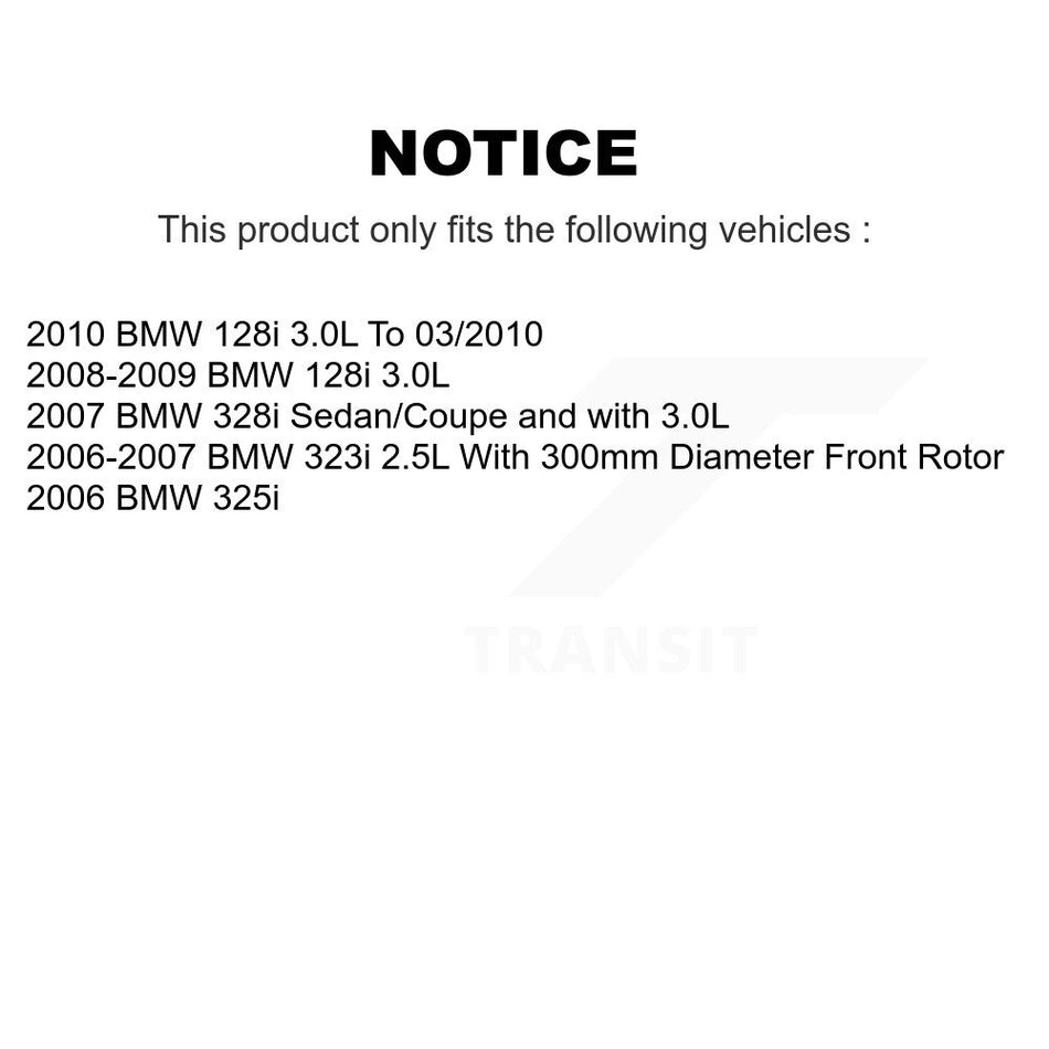 Front Rear Semi-Metallic Disc Brake Pad Wear Sensor Kit (7Pc) For BMW 128i 328i 323i 325i KPW-100545