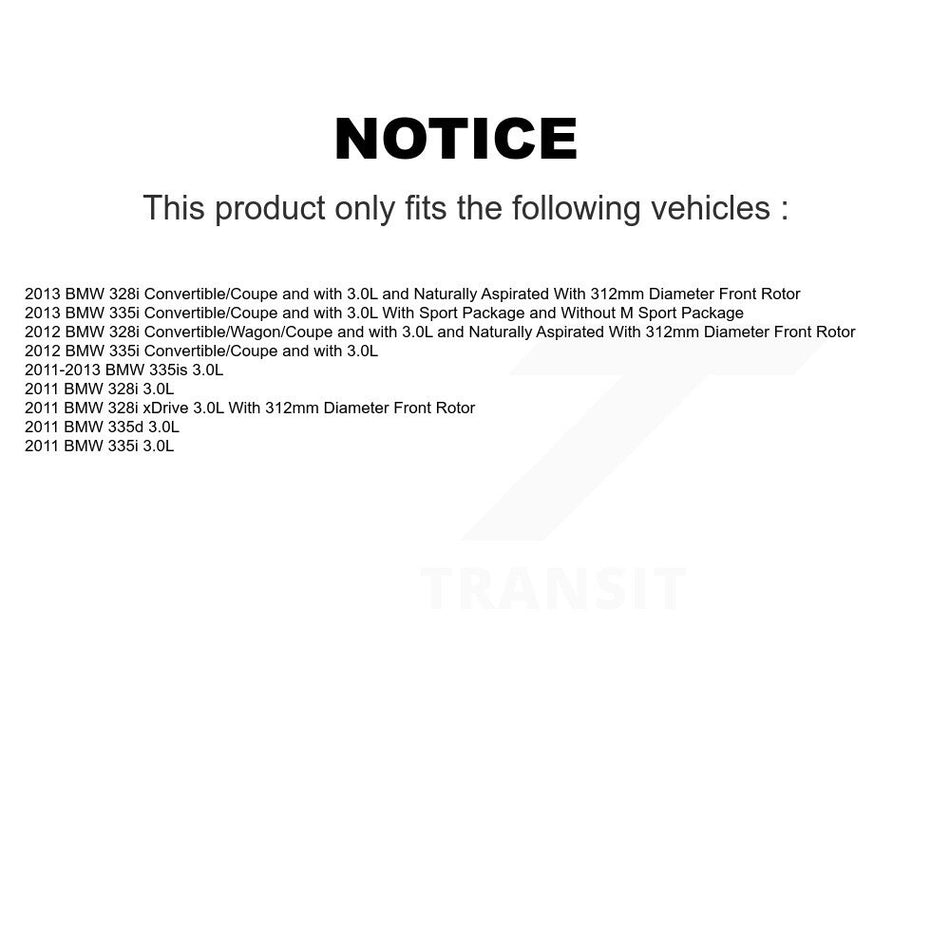 Front Semi-Metallic Brake Pad & Extra Wear Sensor Kit For BMW 328i xDrive 323i 335i 335is KPW-100723