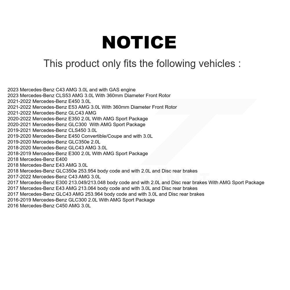 Front Semi-Metallic Brake Pad Wear Sensor Kit For Mercedes-Benz GLC300 C43 AMG GLC43 E450 KPW-100741