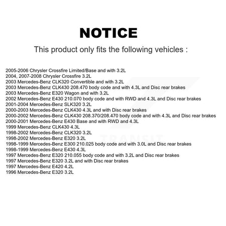 Front Semi-Metallic Brake Pad & Wear Sensor Kit For Mercedes-Benz E320 Chrysler Crossfire KPW-100766