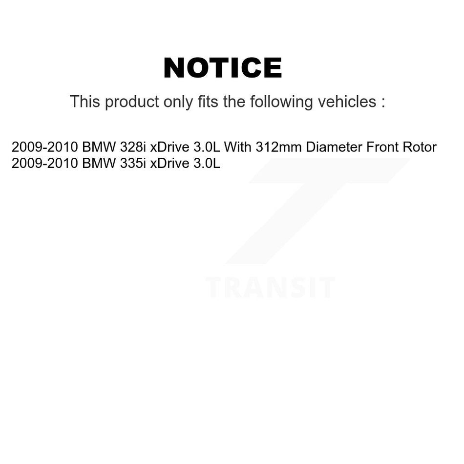 Front Semi-Metallic Disc Brake Pads & Extra Wear Sensor Kit For BMW 328i xDrive 335i 3.0L KPW-100789