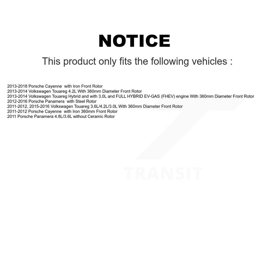 Front Semi-Metallic Disc Brake Pad Wear Sensor Kit For Porsche Cayenne Volkswagen Touareg KPW-100793