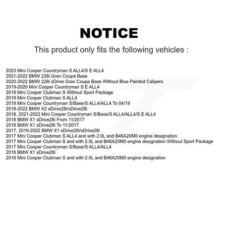 Front Semi-Metallic Brake Pad & Wear Sensor Kit For BMW X1 Mini Cooper Countryman X2 228i KPW-100801