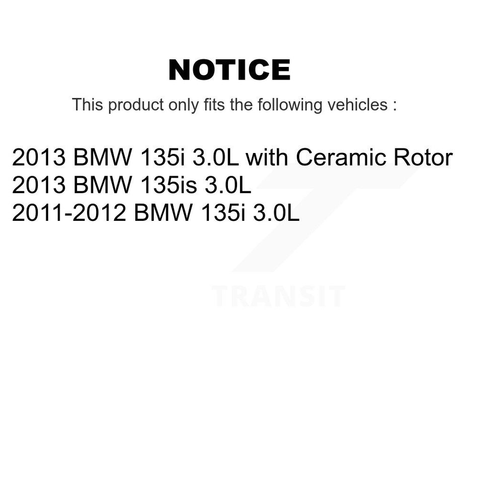 Front Semi-Metallic Disc Brake Pads And Wear Sensors Kit For BMW 135i 135is 3.0L KPW-100848