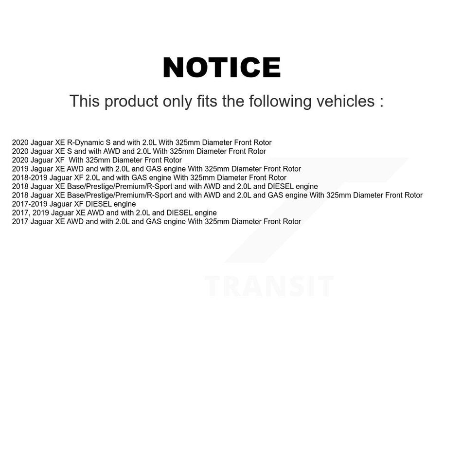 Front Semi-Metallic Disc Brake Pads And Wear Sensors Kit For Jaguar XE XF KPW-100859
