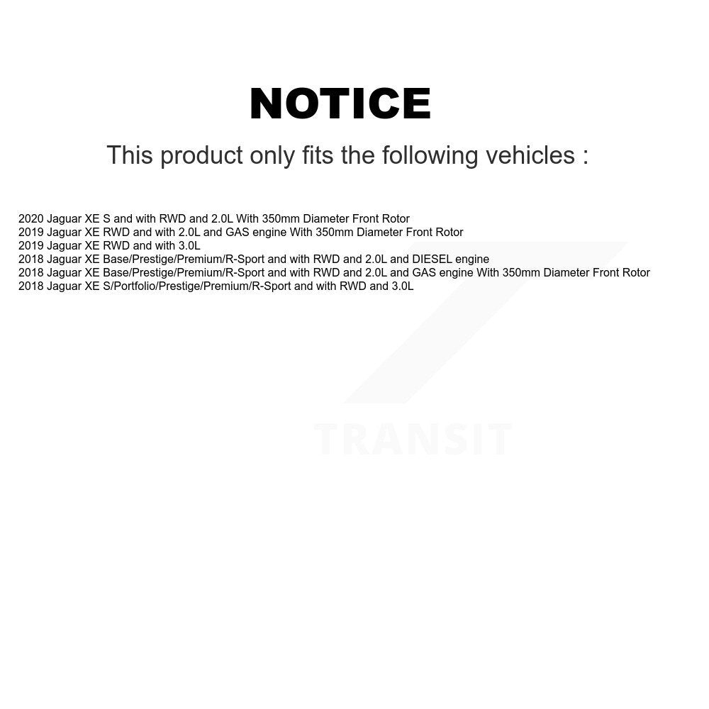 Front Semi-Metallic Disc Brake Pads And Wear Sensors Kit For Jaguar XE KPW-100860