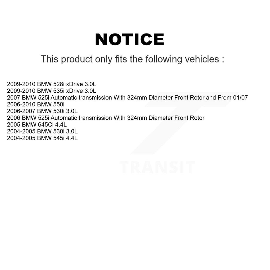 Front Semi-Metallic Brake Pads & Extra Wear Sensor Kit For BMW 530i 528i xDrive 525i 535i KPW-100945