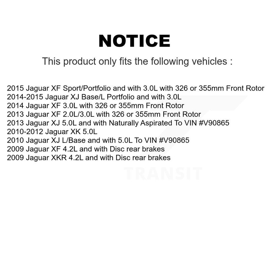 Rear Semi-Metallic Disc Brake Pads And Wear Sensors Kit For Jaguar XF XJ XK XKR KPW-101063