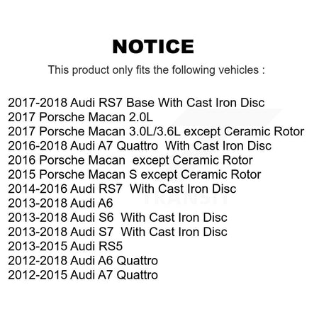 Rear Semi-Metallic Brake Pads Wear Sensor Kit For Audi Porsche Macan A6 Quattro A7 RS5 S6 KPW-101108