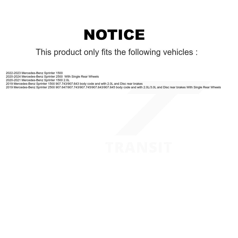 Rear Semi-Metallic Disc Brake Pads & Wear Sensor Kit For Mercedes-Benz Sprinter 2500 1500 KPW-101174