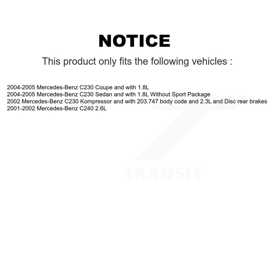 Rear Semi-Metallic Disc Brake Pads And Wear Sensors Kit For Mercedes-Benz C230 C240 KPW-101190