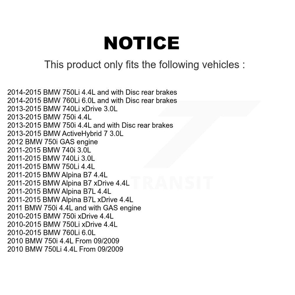 Rear Semi-Metallic Brake Pads Wear Sensor Kit For BMW 750i xDrive 750Li 740Li Alpina B7 7 KPW-101195