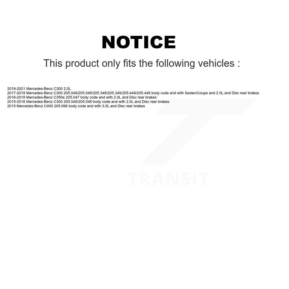 Rear Semi-Metallic Disc Brake Pads And Wear Sensors Kit For Mercedes-Benz C300 C400 C350e KPW-101219