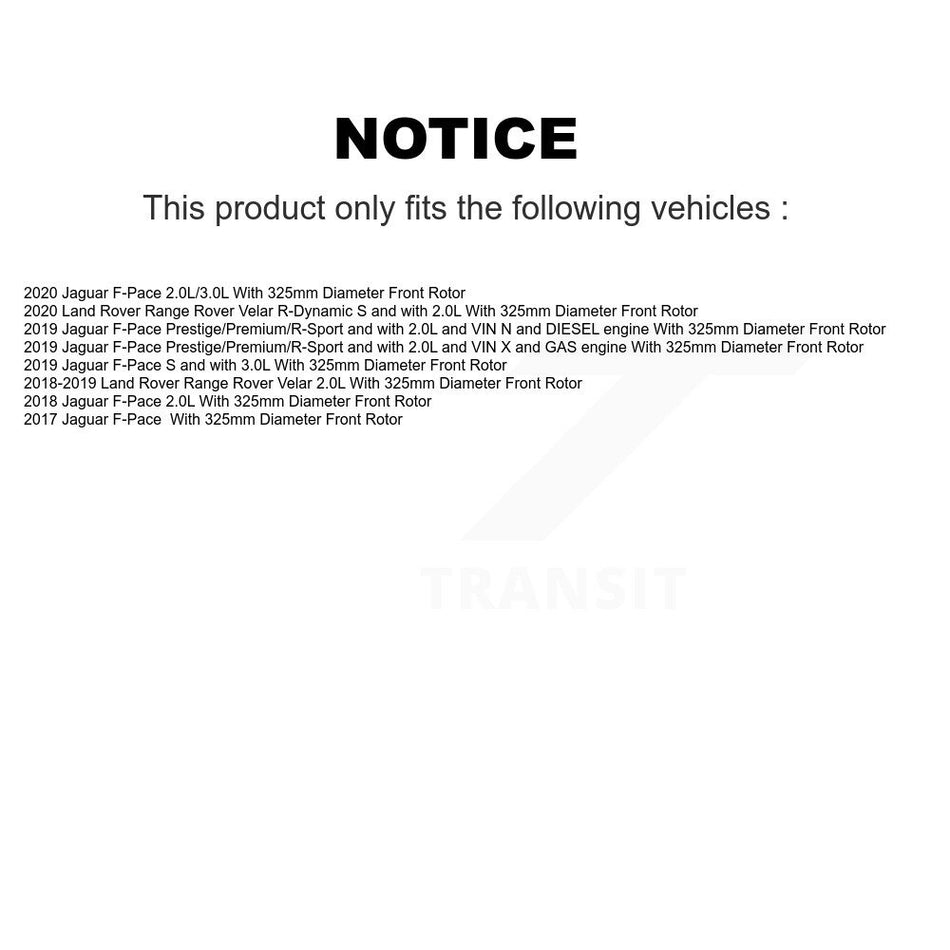 Front Rear Semi-Metallic Brake Pad And Wear Sensor Kit For Jaguar F-Pace Land Rover Range KPW-101362