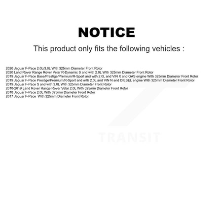 Front Semi-Metallic Brake Pads & Wear Sensor Kit For Jaguar F-Pace Land Rover Range Velar KPW-101383