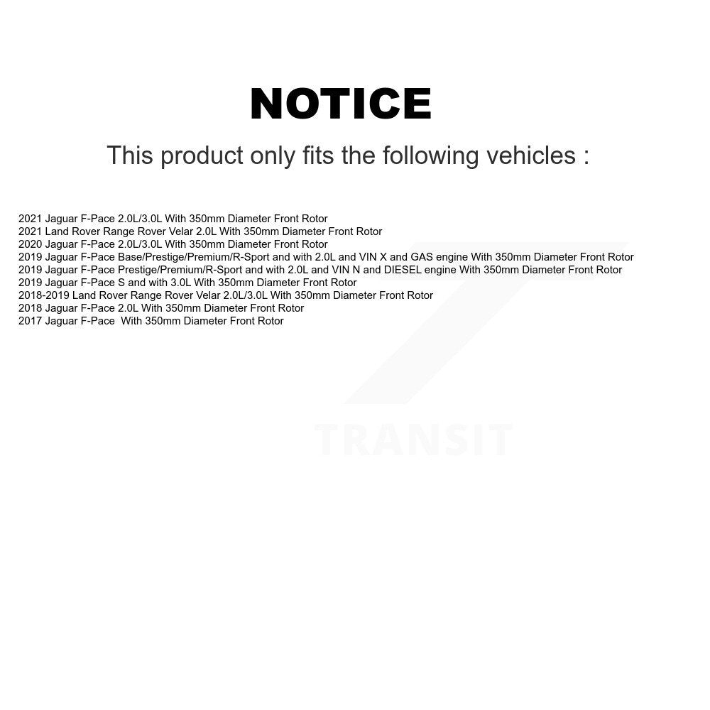 Front Semi-Metallic Brake Pads & Wear Sensor Kit For Jaguar F-Pace Land Rover Range Velar KPW-101401