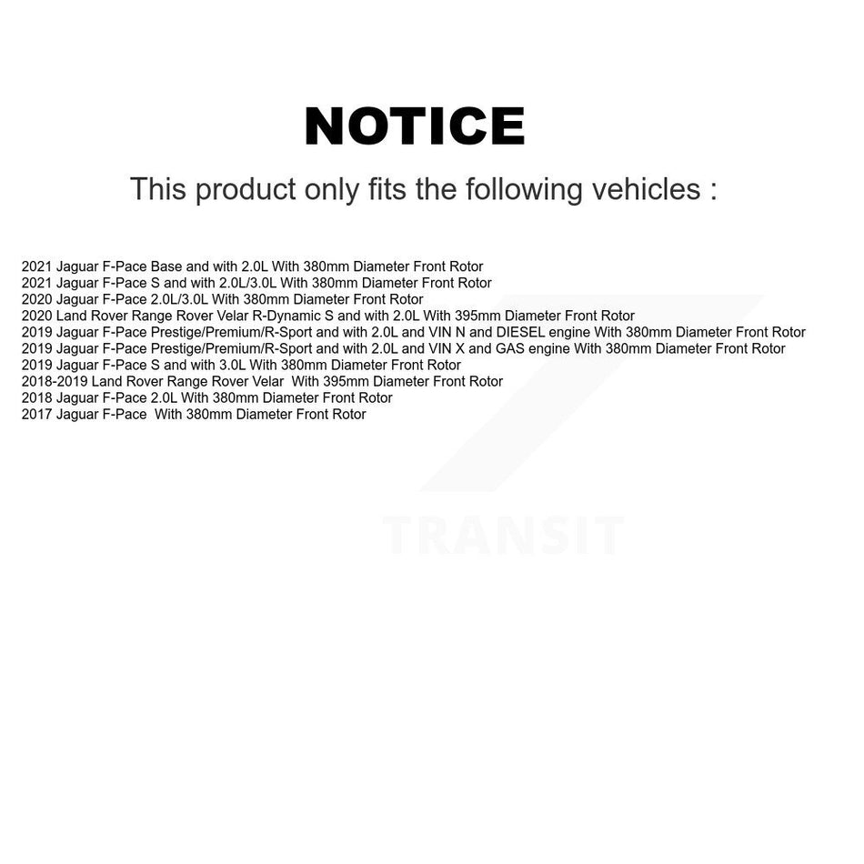 Front Rear Semi-Metallic Brake Pad And Wear Sensor Kit For Jaguar F-Pace Land Rover Range KPW-101433